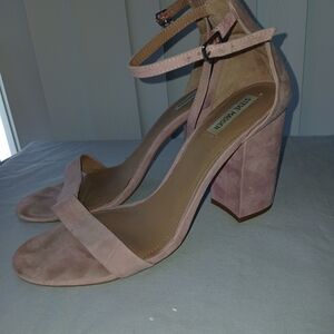 Steve Madden Pink Suede Block Heel Sandals